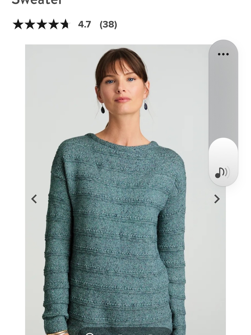 J. Jill Women’s Crewneck Textured Sweater in Teal Green